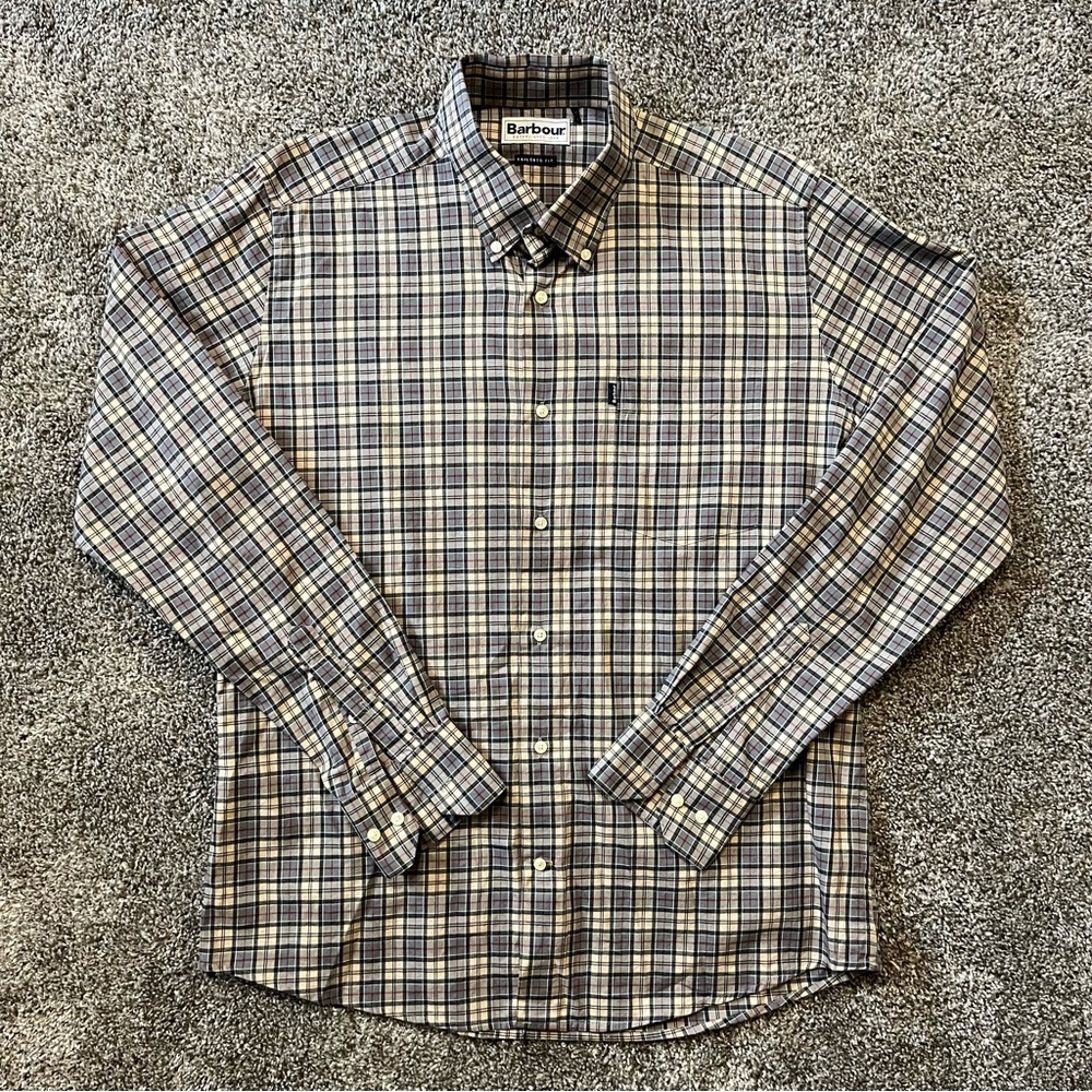 Barbour Men’s Malcolm TR Button Down Tailored Shirt Size Medium